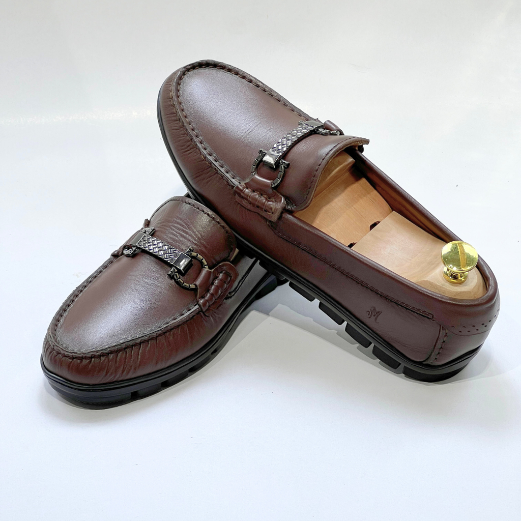 SYENNESIS - Mocassins homme 100% Cuir MARRON-REF 2002