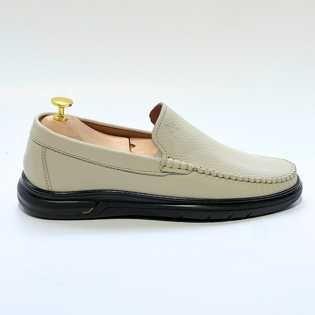 D'Urbano MOCASSIN EN CUIR Grainé 100% Médical - BEIGE- REF 103