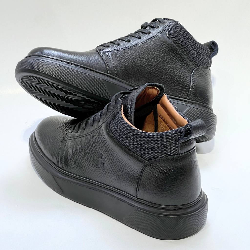ALONZO-Demi Bottine Médical 100% cuir NOIR REF 608