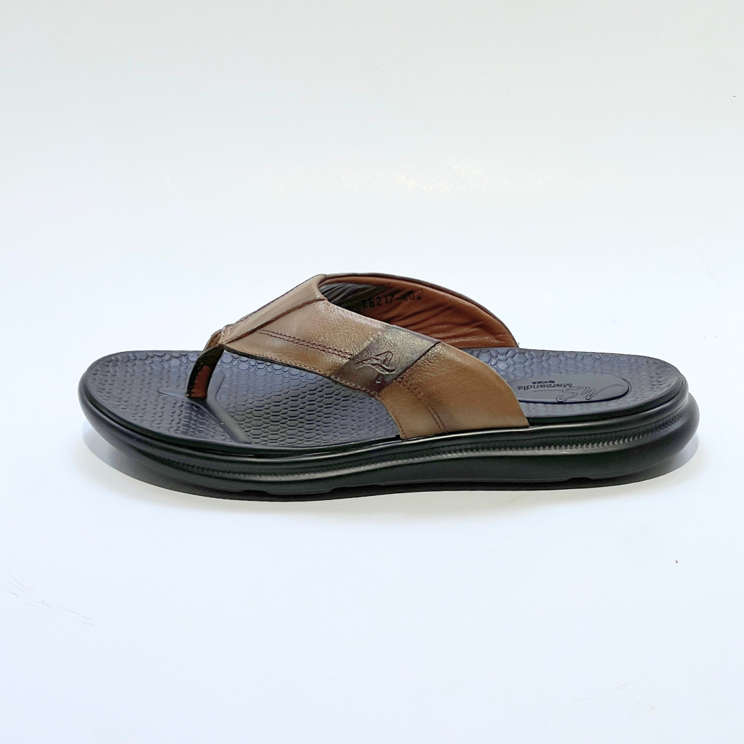 SANDAL HOMMES MEDICAL EVA 100% CUIR EN TABAC REF 2117