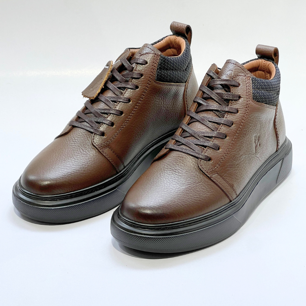 ALONZO-Demi Bottine Médical 100% cuir MARRON REF 608