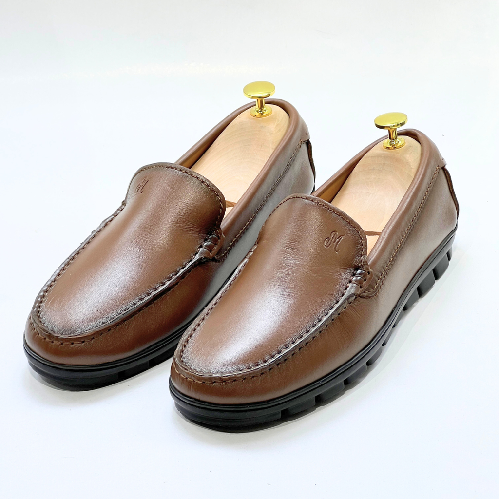 Brighton : Mocassin Homme 100% cuir TABAC-REF 2000