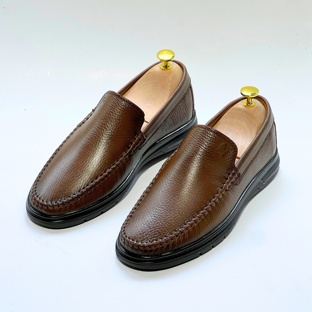 D'Urbano MOCASSIN EN CUIR Grainé 100% Médical - TABAC - REF 103