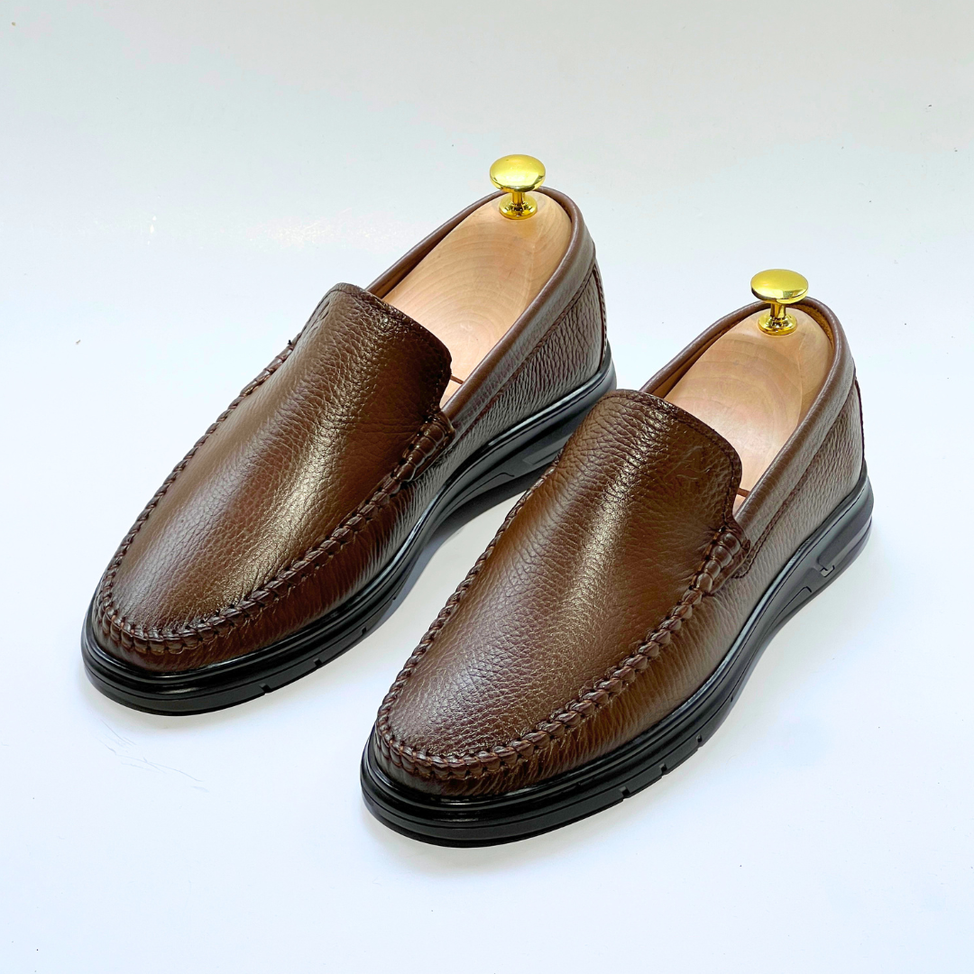 D'Urbano MOCASSIN EN CUIR Grainé 100% Médical - TABAC - REF 103