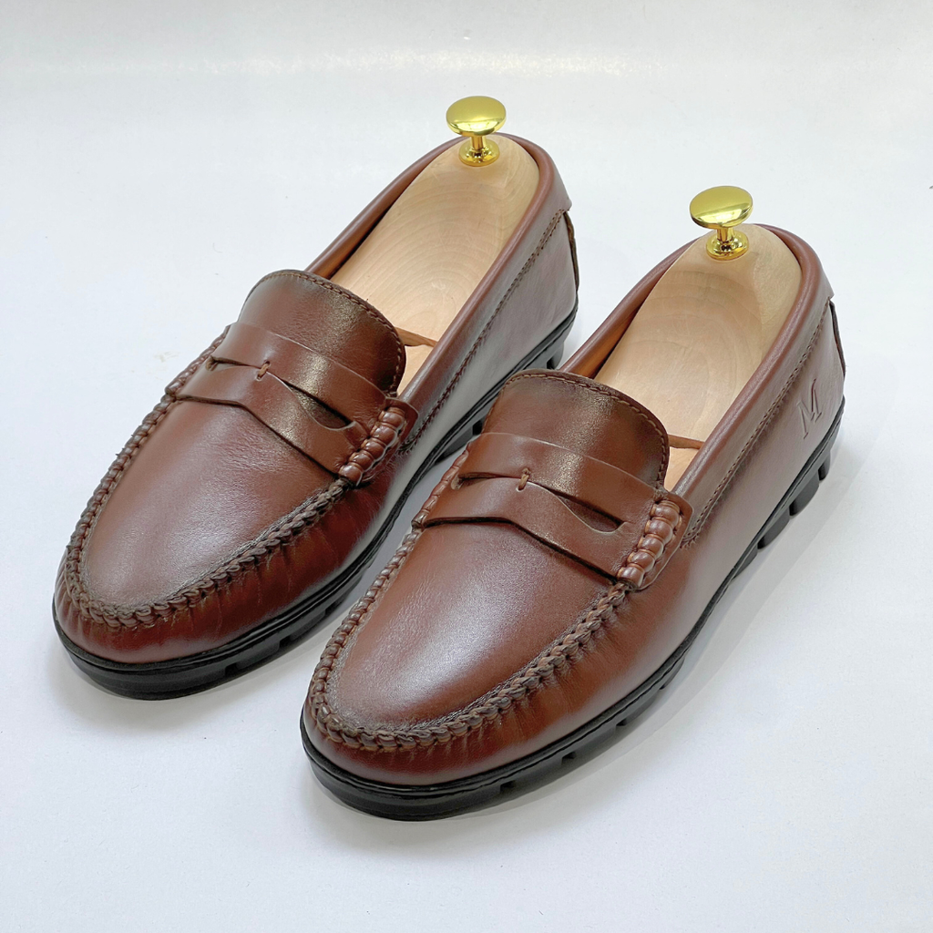 COLLEGE – Mocassins hommes 100% CUIR - MARRON - REF 2001