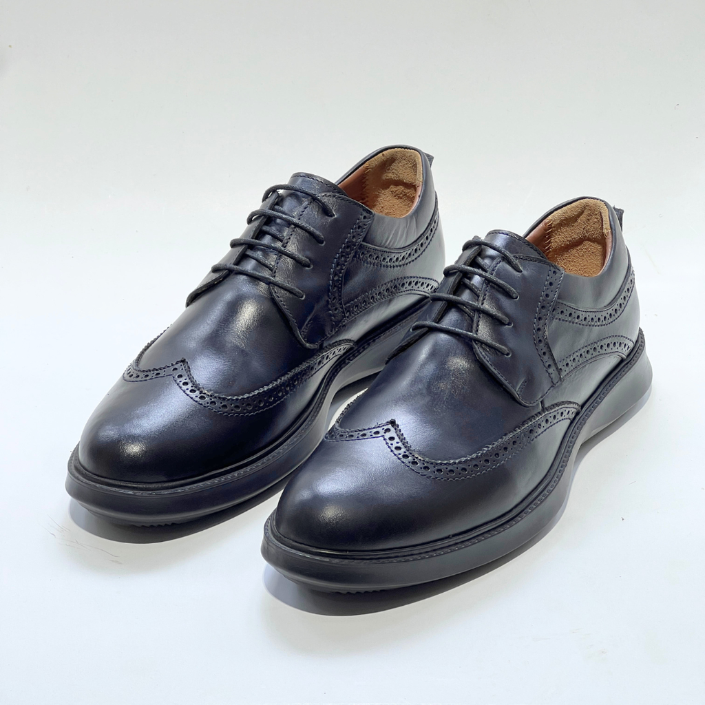 Chaussure BROGUE En Cuir 100% Médical NOIR REF 022