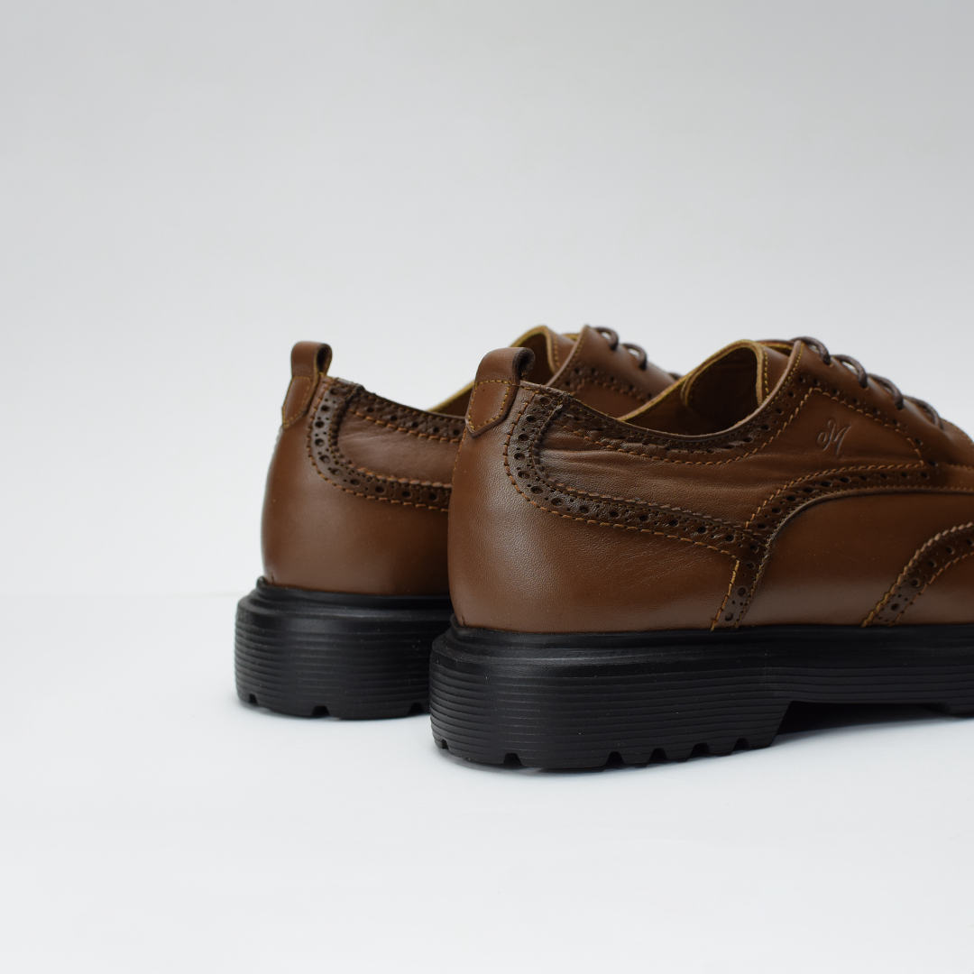 Chaussures Derby pour hommes Médical 100% cuir TABAC REF 1001