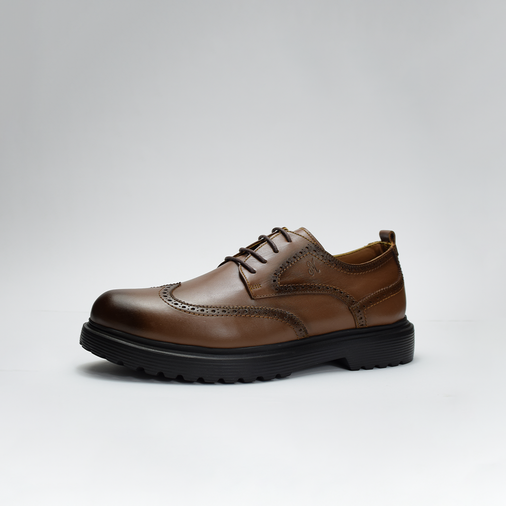 Chaussures Derby pour hommes Médical 100% cuir TABAC REF 1001